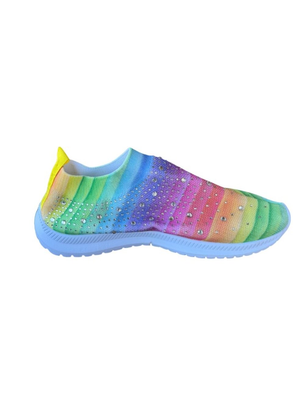 Women's Rainbow Pattern Slip-on Mesh Casual Sneakers Size US 10.5/EU 43 (READ)